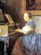 VERMEER VAN DELFT, Jan Lady Seated at a Virginal (detail) aer oil painting picture wholesale